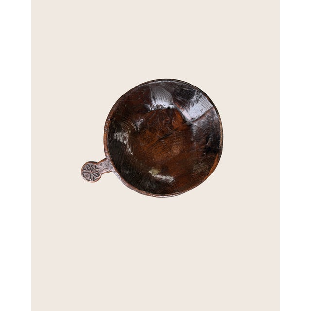 European Dark Wooden Dough Mixing Bowl, 1890s For Sale - Image 5 of 5