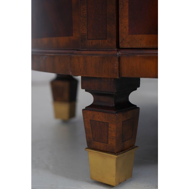 Maitland Smith Leather Top Mahogany Kidney Shape Desk For Sale - Image 14 of 18