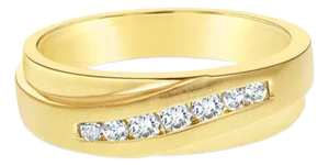 Mens Diamond Wedding Band .35cttw 10k Yellow Gold, Size 7