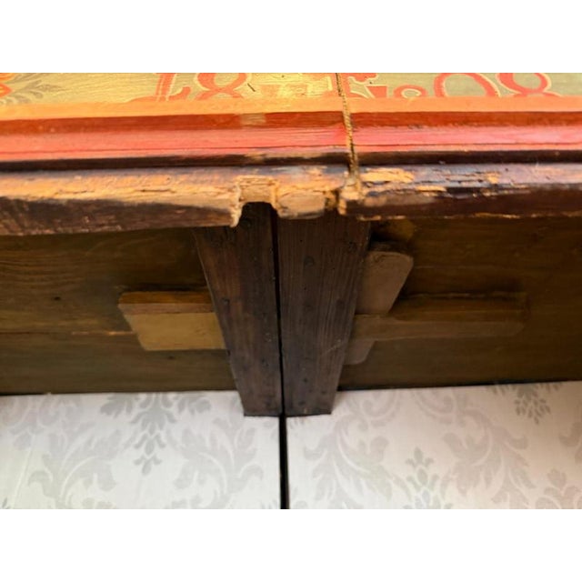 Antique Biedermeier Hand-Painted Farmhouse Cupboard with Floral Decoration For Sale - Image 6 of 18