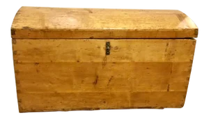 Late 19th Century Antique Pine Wood Dome Top Trunk