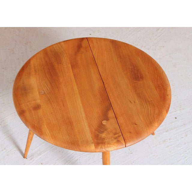 Wood Mid-Century Elm and Beech Drop-Leaf Side Table from Ercol, 1960s For Sale - Image 7 of 12