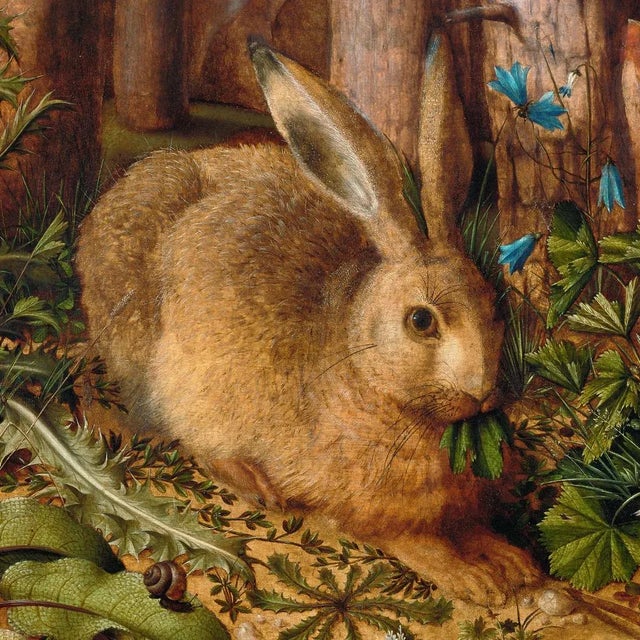This bunny print would look so sweet in a baby's nursery or child's room, as part of a gallery wall, or as part of your...