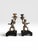 Hollywood Regency Vintage Castilian Imports Silver-Tone Monkey Opera Candlesticks – Pair, India, 1980s For Sale - Image 3 of 8