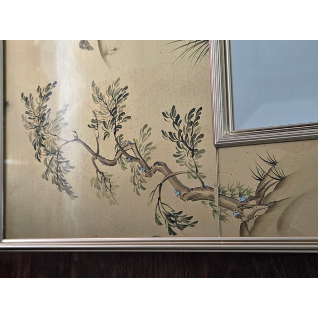 Vintage La Barge Oriental, Artist-Signed Chinoiserie Églomisé Wall Mirror - 1987 Model 1045-B For Sale In New York - Image 6 of 14