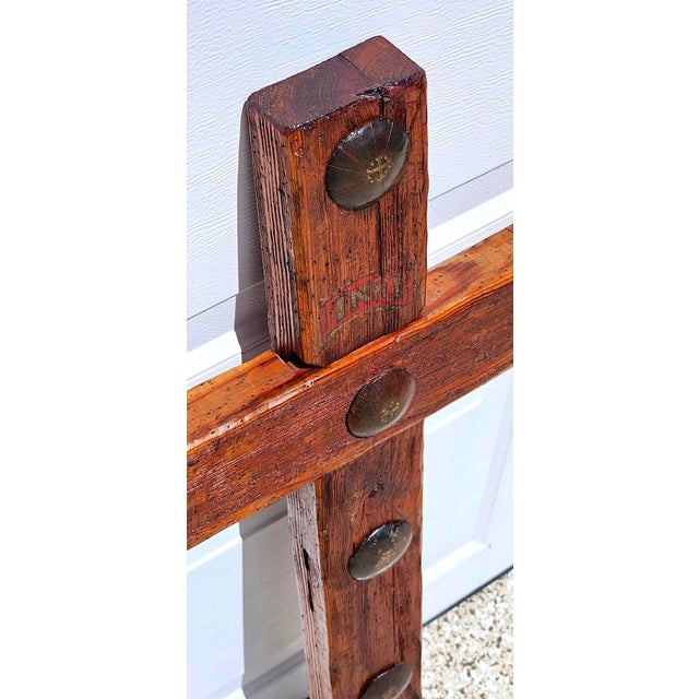Rustic Rustic Handcrafted Oak Wall Cross With Decorative Clavos For Sale - Image 3 of 13