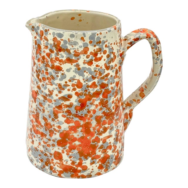 Taverna Speckled Pitcher, Orange/Gray For Sale