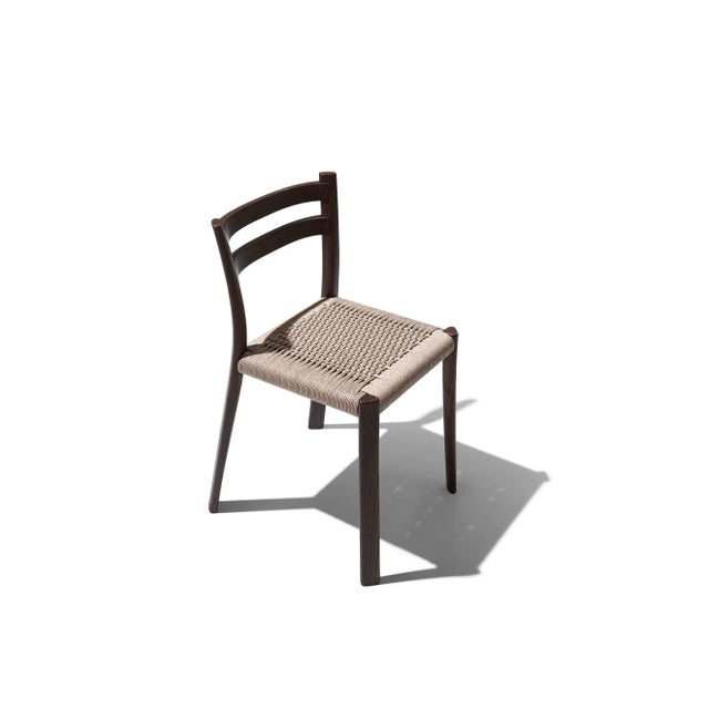 BURI chair in black ash wood with open pores. Seat made hand-woven paper rope, chair of inspiration of the old type...