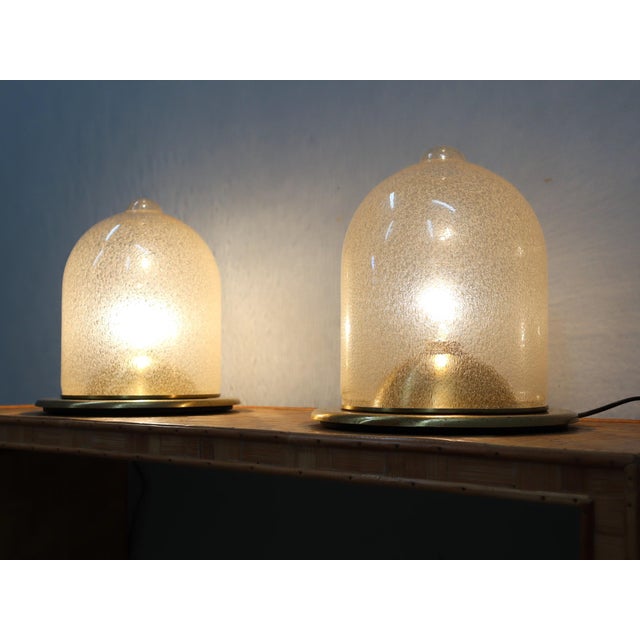Dome Lamps in Pulegoso Glass and Gilded Brass from La Murrina, 1970s, Set of 2 For Sale - Image 4 of 14