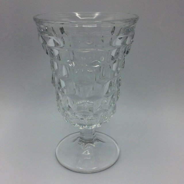 Fostoria Glass Company Fostoria American Clear Low Water Goblet - Set of 7 For Sale - Image 4 of 8