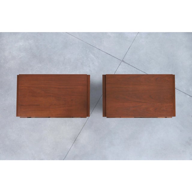 1950s Pair Vintage Brutalist “Staccato” Nightstands by Lane For Sale - Image 11 of 12