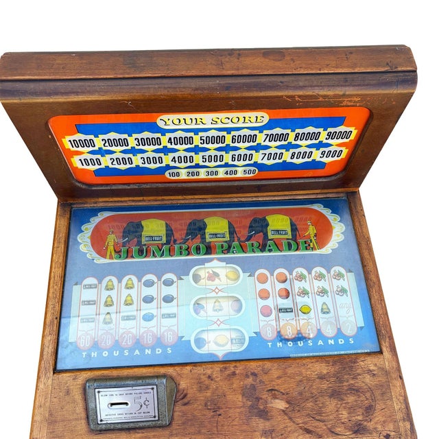 Rare 1938 Jumbo Parade-Payout Slot Machine by Mills Novelty Co. For Sale - Image 10 of 13