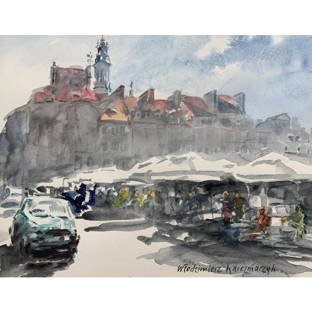 Włodzimierz Karczmarzyk, Warsaw: The Old Town Square, Watercolor on Paper, 2011 For Sale - Image 6 of 6