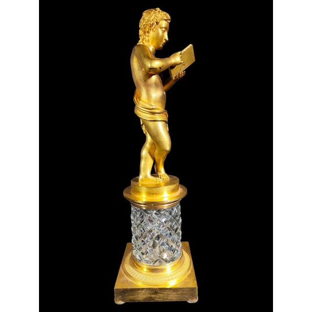 Baccarat Crystal and Gilt Bronze Figurine, 1830s For Sale - Image 9 of 16