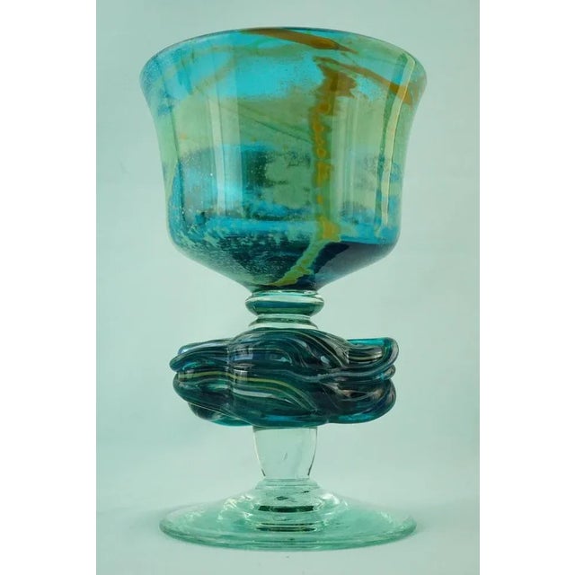 20th Century Modern Blown Glass Chalice Vase by Michael Harris for the Mdina Glass Factory, Malta, 1970s For Sale - Image 10 of 18