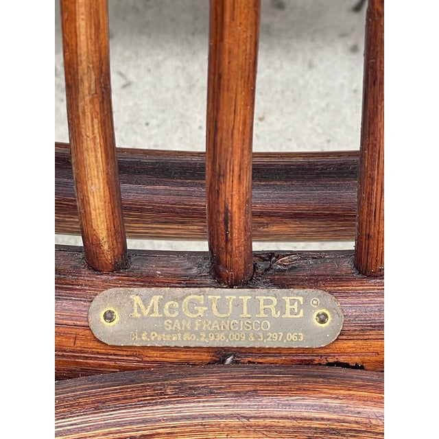 4 Authentic McGuire Vintage Rattan Cane Back Armchairs, Coastal Style For Sale - Image 14 of 14