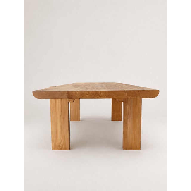 Large Brutalist Elm Dining Table by Luigi Gorgoni, 1970s For Sale - Image 3 of 8
