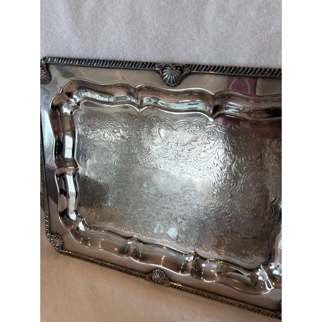 Mid 20th Century Silver Rectangular Shaped Tray For Sale In New York - Image 6 of 11