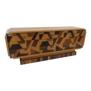 Brutalist Style Credenza Dresser For Sale