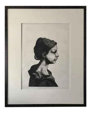Original Etching Portrait of Ella by John Nava Artist Proof