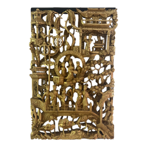 Early 20th Century Asian Giltwood Panel
