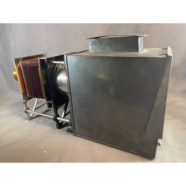 Antique 1800's c.t. Milligan Magic Lantern Projector & Wood Case Brass Lens For Sale - Image 16 of 18