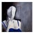 Woman in Blue: 20th Century Expressionist Oil Painting, Unframed by Michael William Eggleston For Sale