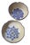 Hand-Thrown Ceramic Bowls with Scalloped Rim and Hydrangea Motif, 1980s, Set of 2 For Sale