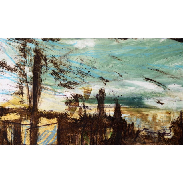 1990s Abstracted Cityscape - Transfer Monotype in Oil on Paper by Heather Speck For Sale - Image 5 of 11