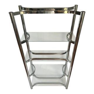 1970s Chrome and Glass Etagere Attributed to Milo Baughman For Sale