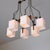 Italian Six-Light Chandelier in Brass, Black Metal and Opaline Glass, 1950s For Sale - Image 11 of 16