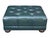 Vintage Deep Green Tufted Leather Ottoman For Sale In Los Angeles - Image 6 of 11