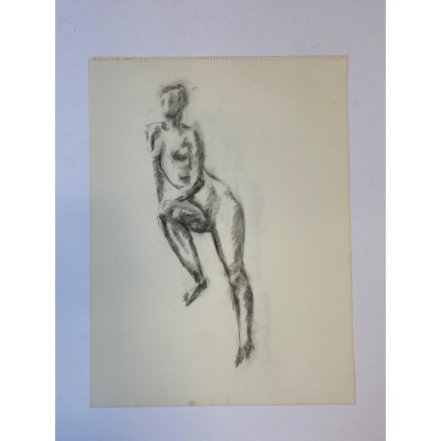 Figurative 20th Century Charcoal Drawings of Nude Female Figure - Set of 3 For Sale - Image 3 of 6