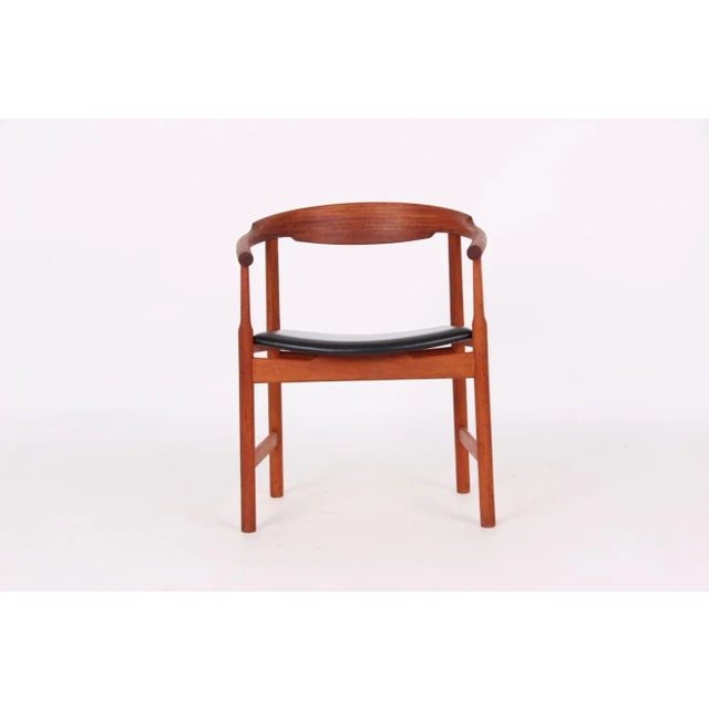 Model PP203 Mahogany and Black Leather Desk Chairs by Hans J. Wegner for PP Møbler, 1970s, Set of 4 For Sale - Image 15 of 15