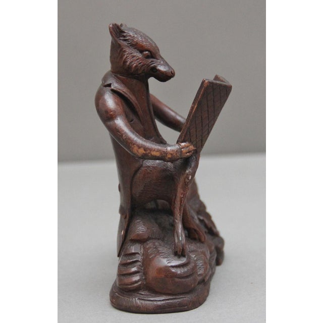 Antique Black Forest Carving of a Fox, 1880 For Sale - Image 6 of 8
