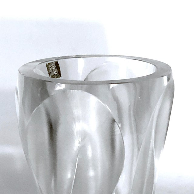 Polished and Frosted Crystal Glass Ingrid Vase from Lalique, 1960s For Sale - Image 12 of 15