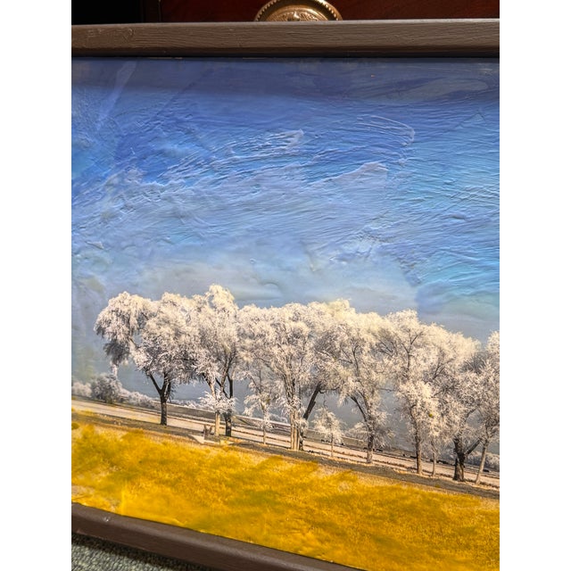 Realism Don Miller Winter Sky Scape Painting, Unsigned For Sale - Image 3 of 12