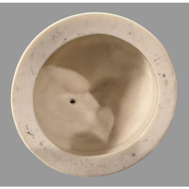 Antique Victorian 13.25" Art Nouveau Figural Parian Statue of a Cherub With Net For Sale - Image 6 of 7