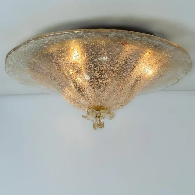 Clear Glass Flush Mount in Murano Glass from Barovier & Toso, Italy, 1969 For Sale - Image 4 of 15