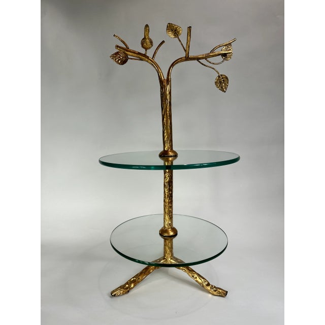 Diego Giacometti Mid 20th Century Gilt and Glass Stand / Table in the Style of Diego Giacometti For Sale - Image 4 of 10