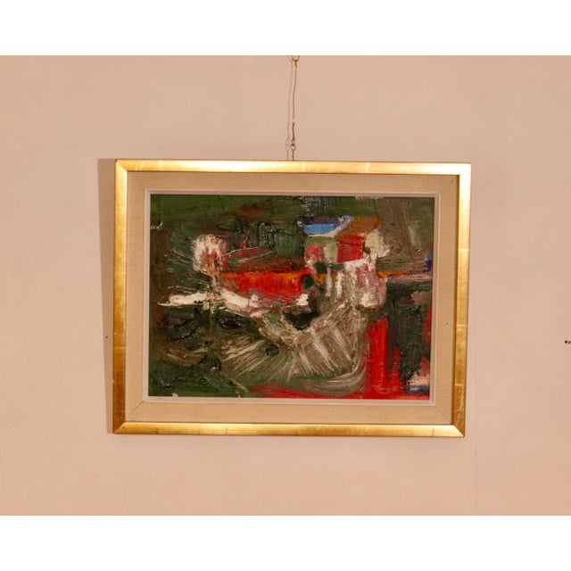 T. Berg, Abstract, 1960s, Oil Painting, Framed For Sale - Image 8 of 10