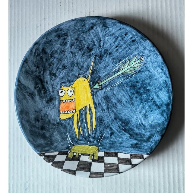 Ceramic Plate by Silvia Zotta, 1978 For Sale - Image 4 of 4