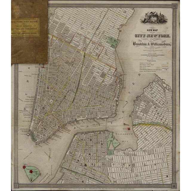 American 1840 "New Map of the City of New York With Part of Brooklyn & Williamsburg" by J. Calvin Smith For Sale - Image 3 of 6