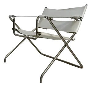Bauhaus Leather D4 Folding Lounge Chair by Marcel Breuer for Tecta, 1960s