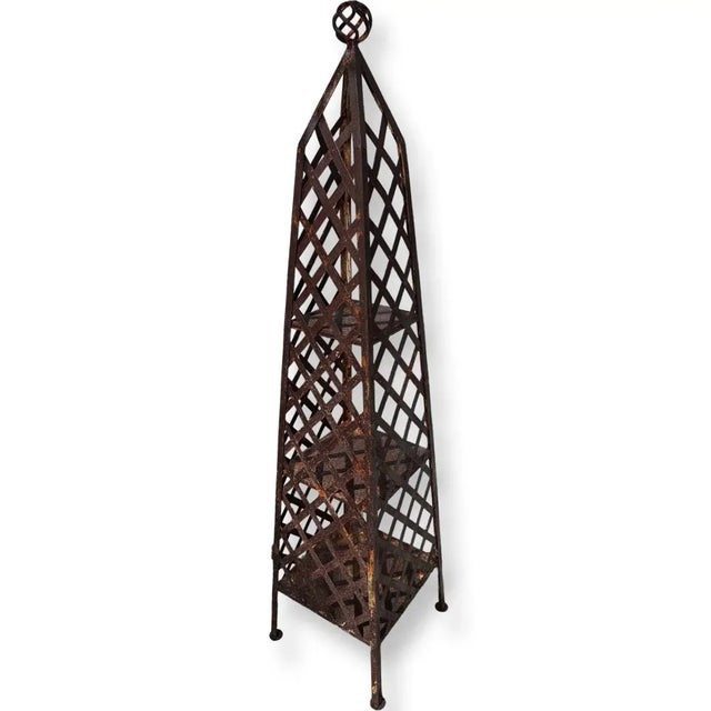 Vintage Italian Iron Sculpture Library Obelisk. For Sale - Image 4 of 6