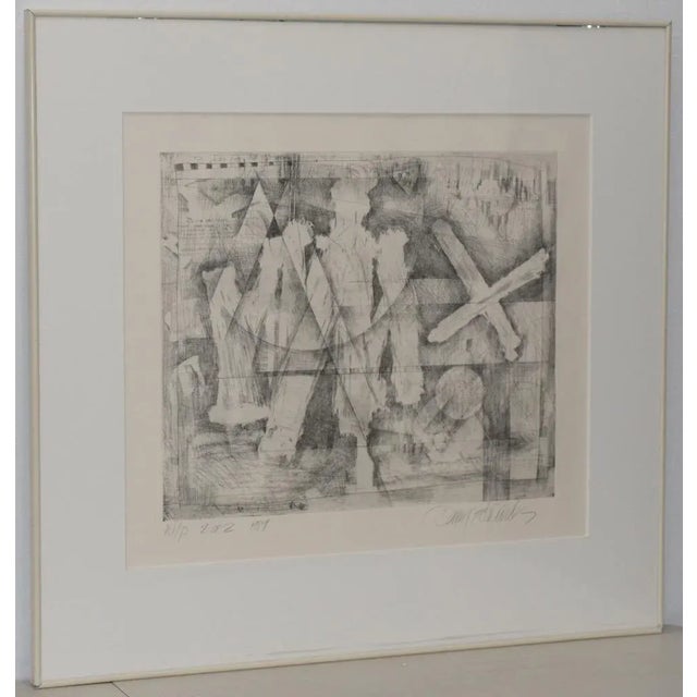 Danny Edwards Abstract Black & White Etching C.1989 For Sale - Image 12 of 12