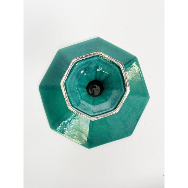 Art Deco Style Green and Blue Fruit Bowl, France, 1940s For Sale - Image 9 of 12