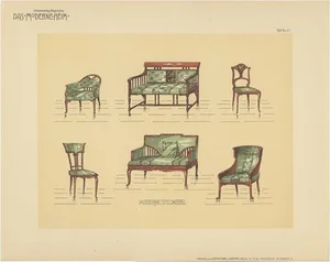 Kramer, Tables and Chairs, 1910s, Paper