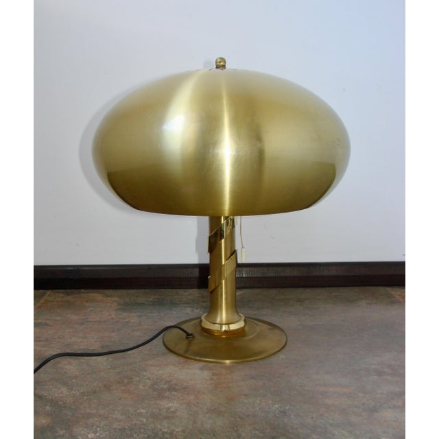 Modern Gilt Brass Mushroom Table Lamp, 1970s For Sale - Image 3 of 9