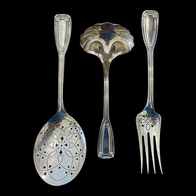 Metal 1920s Tiffany & Co. Saint Dunstan Sterling Server Set- 3 Pieces For Sale - Image 7 of 12